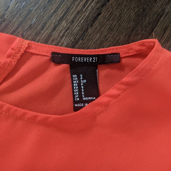 Orange Red  open back bows Blouse Top - Picture 2 of 4